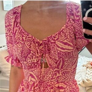 Sienna Sky Cocktail Dress in Hawaiian Leaf Print